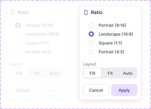 Aspect-ratio controls component collection
